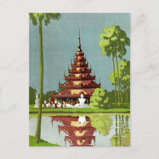 カルカッタヴィンテージ旅行ポスター復元 ポストカード (正面)