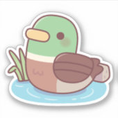 カルガモの水泳 シール (正面)