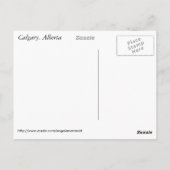 カルガリーのスカイラインに夕日 ポストカード (裏面)