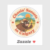 カルガリーの草原にインスパイアされた「Chasin’ Sunsets_」 シール (シート)