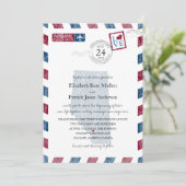 カルガリーアルバータカナダエアメール結婚式招待状 招待状 (スタンド正面)