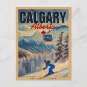 カルガリーアルバータカナダスキーお土産1950s ポストカード (正面)