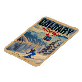 カルガリーアルバータカナダスキーお土産1950s マグネット (左側)
