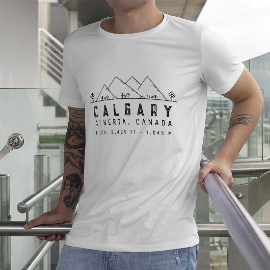 カルガリーアルバータカナダミニマリストのお土産 Tシャツ