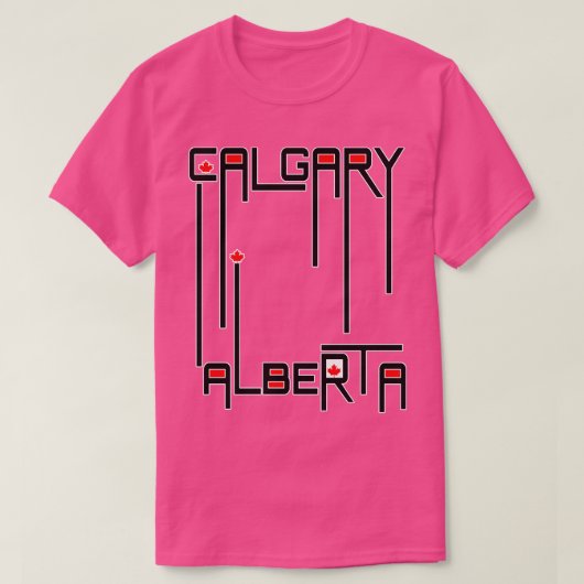 カルガリーアルバータカナダ国旗 Tシャツ (デザイン正面)