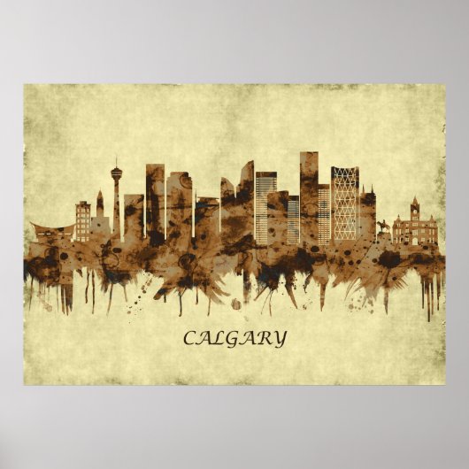 カルガリーカナダシティスケープ ポスター (正面)