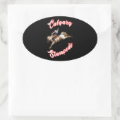 カルガリーカナダ砂時計7月ライダーCalgary Stampede 楕円形シール (バッグ)