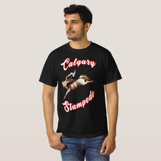 カルガリーカナダ砂時計7月ライダーCalgary Stampede Tシャツ (正面フル)
