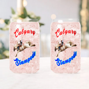 カルガリーカナダ馬7月ライダーCalgary Stampede ガラス缶