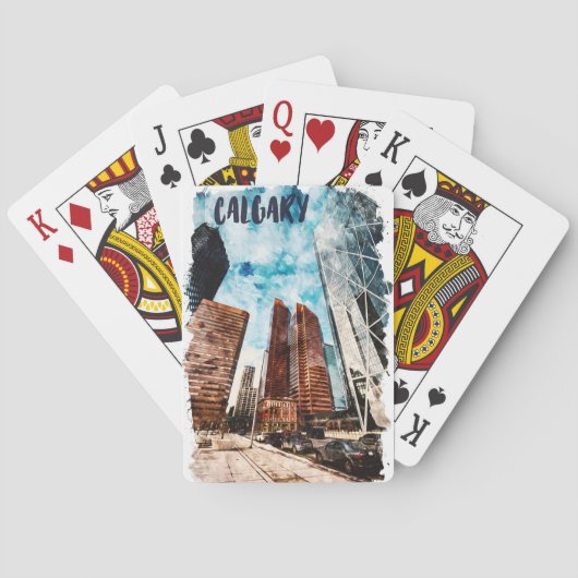 カルガリーカラフルアルバータシティスケープ トランプ (裏面)