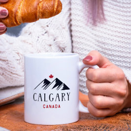 カルガリークールカナダマウンテンズメープルリーフ コーヒーマグカップ