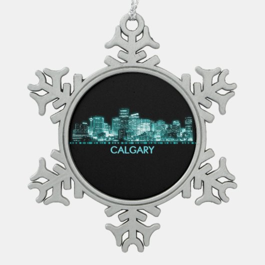 カルガリースカイライン スノーフレークピューターオーナメント (正面)