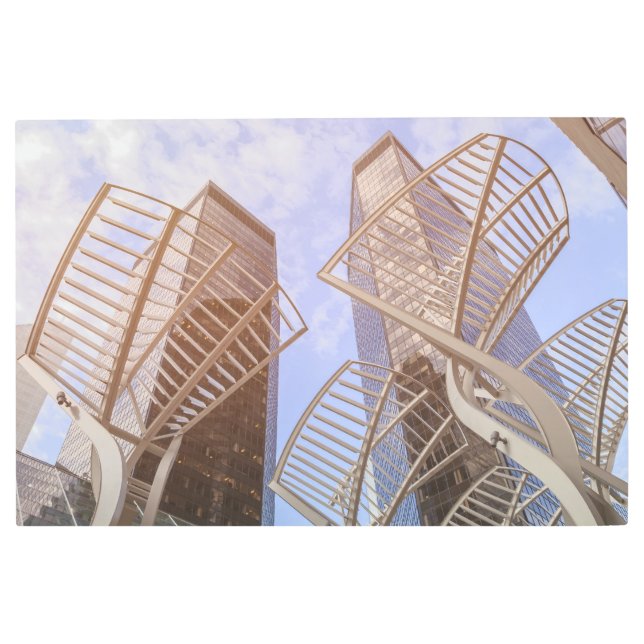 カルガリーツリー彫刻 メタルプリント (正面)