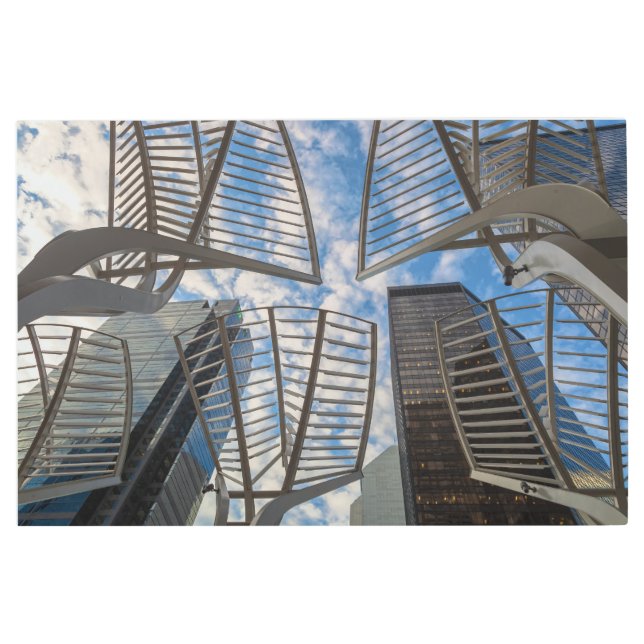 カルガリーツリー彫刻 メタルプリント (正面)