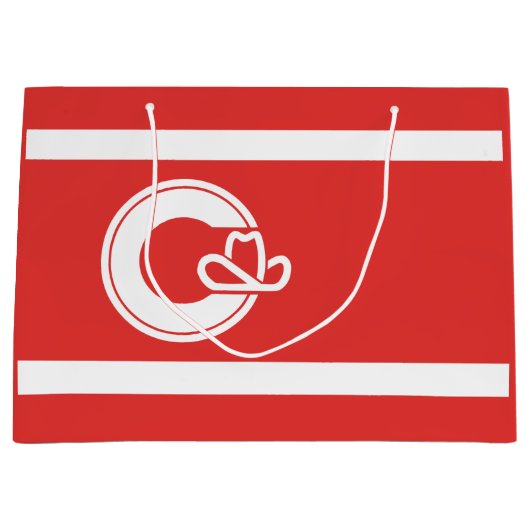 カルガリー州旗，アルバータ大抱き枕 ラージペーパーバッグ (正面)