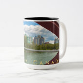 カルガリー市街の風景を平和橋を通して ツートーンマグカップ (正面右)