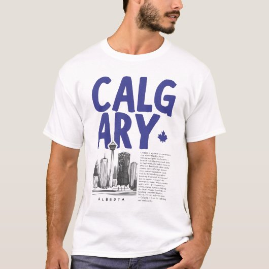 カルガリー アルバータ州 カナダ スカイライン Tシャツ (正面)