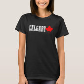 カルガリー アルバータ州 サトウカエデの葉 カナダ カナダの旗 Pr Tシャツ (正面)