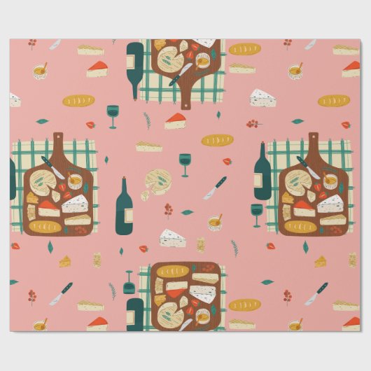 カルキュテリーチーズボード料理グルメグルメ ラッピングペーパー (フラット)