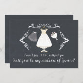 カルクボードは名誉カードの私のマトロン 招待状 (正面/裏面)