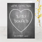 カルクボードスタイルの妊娠告知 カード (黄色い花)