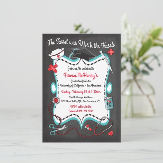 カルクボードナース医学卒業招待状 招待状 (スタンド正面)