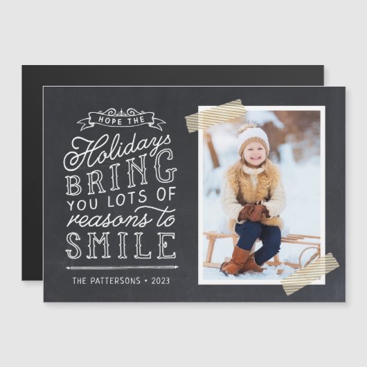 カルクボードレタリングホリデーフォトカード (正面/裏面)