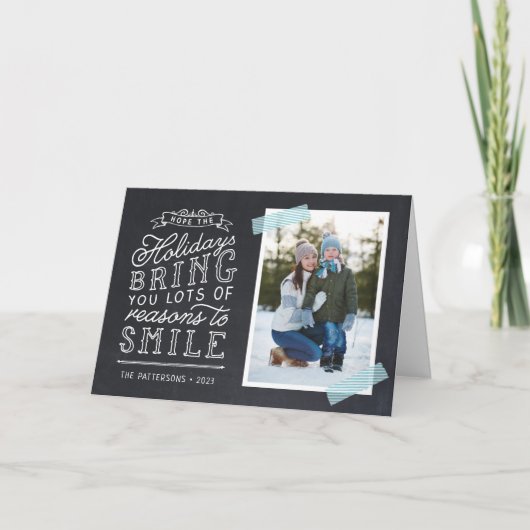 カルクボードレタリングホリデーフォトカード シーズンカード (正面)