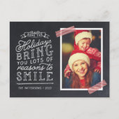 カルクボードレタリングホリデーフォトカード シーズンポストカード (正面)