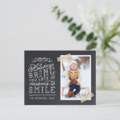 カルクボードレタリングホリデーフォトカード シーズンポストカード (スタンド正面)