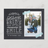 カルクボードレタリングホリデーフォトカード シーズンポストカード (正面)