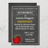 カルクボード先生退職招待状 招待状 (正面/裏面)