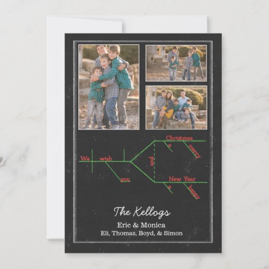 カルコボードに描かれたクリスマスカロル シーズンカード (正面)