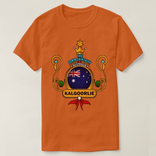カルゴリー市プライドゴールデンオーストラリア国旗の南 Tシャツ (デザイン正面)