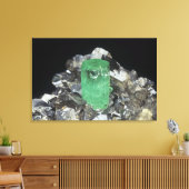カルサイト、コロンビア、南米のエメラルド結晶 キャンバスプリント (インサイチュ (リビング))