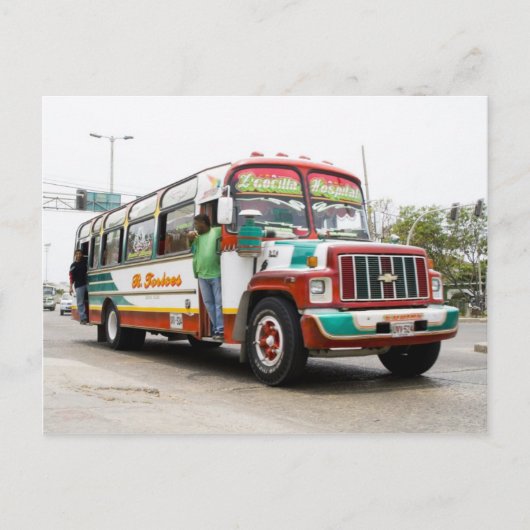 カルタカラフルヘナのバス ポストカード (正面)