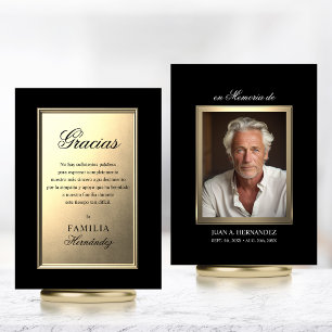 カルタスペインのパラ葬儀  金ゴールド写真ありがとう カード