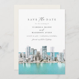 カルタネガ・コロンビア水彩セーブ・ザ・デート 招待状