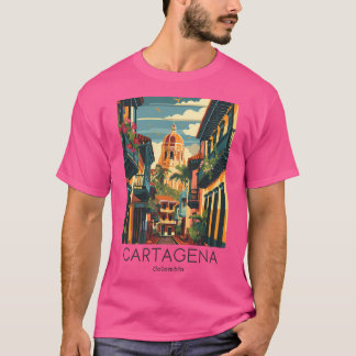 カルタヘナのヴィンテージ旅行イラストレーション – コロム Tシャツ