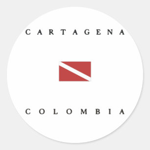 カルタヘナコロンビアのスキューバダイブ国旗 ラウンドシール