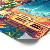 カルタヘナコロンビアヴィンテージアートトラベルイラストレーション ポスター (角)