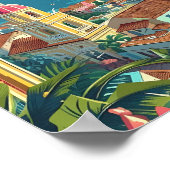 カルタヘナコロンビアヴィンテージアートトラベルイラストレーション ポスター (角)