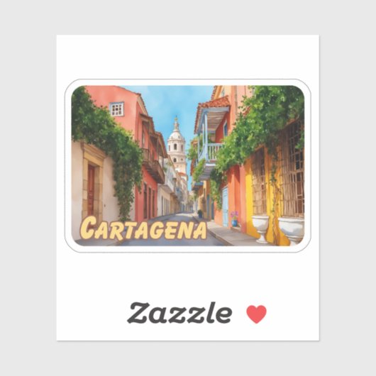 カルタヘナコロンビア水彩画 シール (シート)