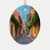 カルタヘナコロンビア水彩画 セラミックオーナメント (右)