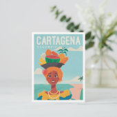 カルタヘナコロンビアVintage旅行イラストレーション ポストカード (スタンド正面)