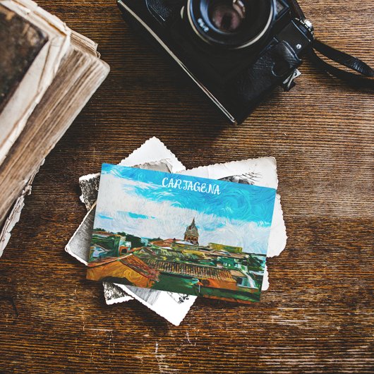 カルタヘナコ絵を描ロバミティビュー ポストカード