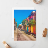 カルタヘナ伝統的コロンビアの通り ノートカード (正面/裏面インサイチュ)