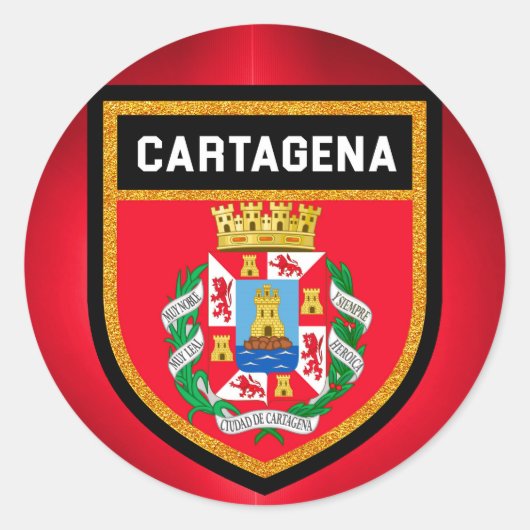 カルタヘナ国旗 ラウンドシール (正面)