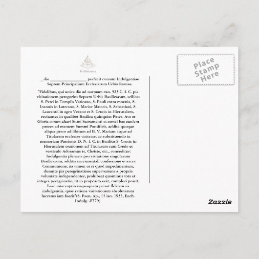 カルタポストアリスフルゲンティエ7エククレシアラムウルビス ポストカード (裏面)