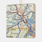 カルターズビルGAヴィンテージの地図 セラミックオーナメント (左)